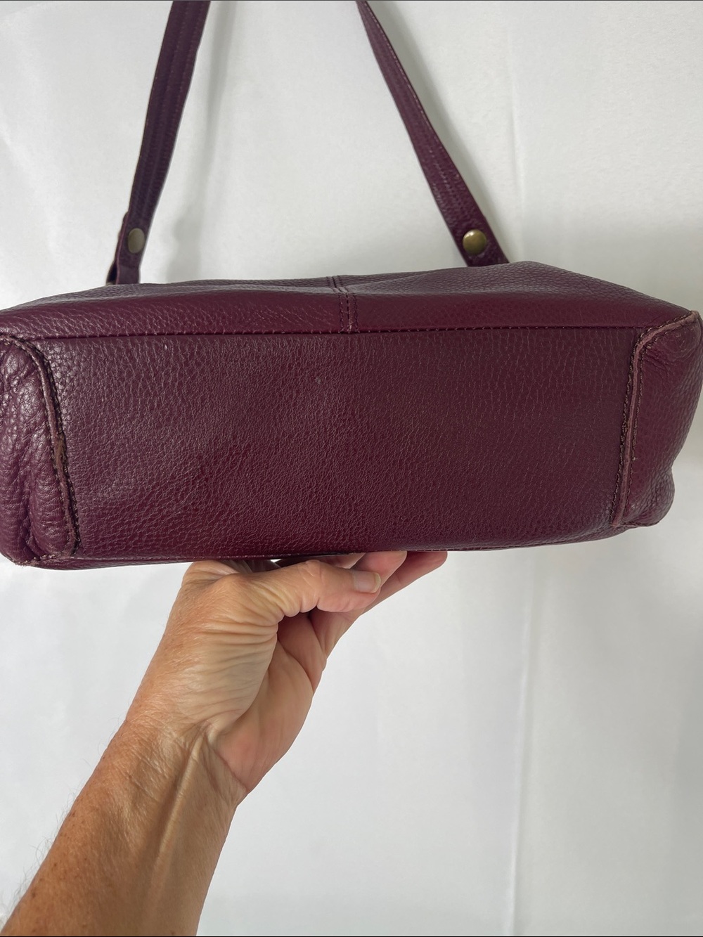 The Sak Leather Shoulder Bag in Deep Plum - Picture 9 of 15